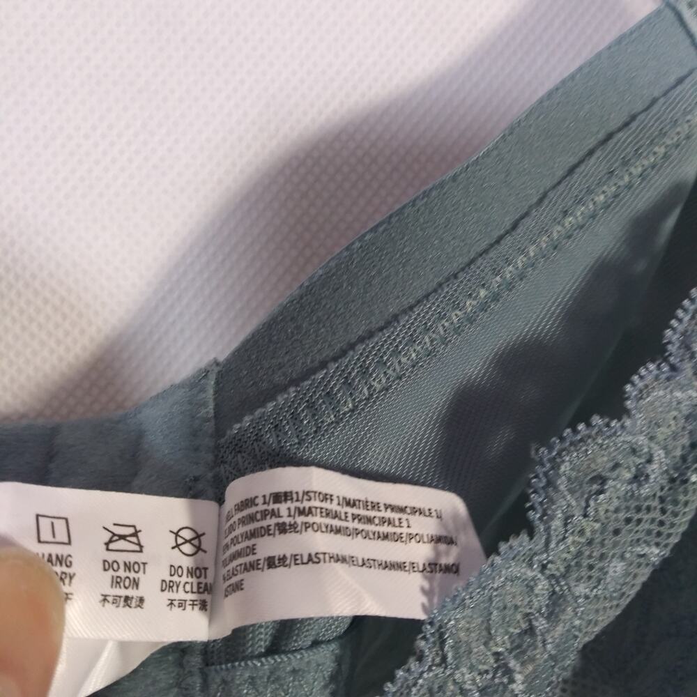 HSIA Teal FLOWER POWER Freesia Lace Underwire Bra Size 36D - Picture 6 of 6